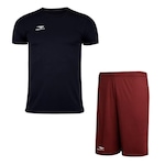 Kit Penalty: Camiseta X + Calção - Masculino PRETO/VINHO