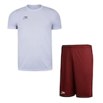 Kit Penalty: Camiseta X + Calção - Masculino BRANCO/VINHO