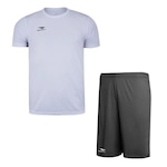 Kit Penalty: Camiseta X + Calção - Masculino BRANCO/CINZA