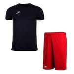 Kit Penalty: Camiseta X + Calção - Masculino PRETO/VERMELHO