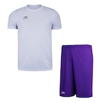 Kit Penalty: Camiseta X + Calção - Masculino BRANCO/ROXO