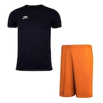 Kit Penalty: Camiseta X + Calção - Masculino PRETO/LARANJA