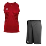 Kit Camiseta Regata Penalty X + Calção Penalty X - Masculino CINZA/VERMELHO