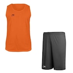 Kit Camiseta Regata Penalty X + Calção Penalty X - Masculino CINZA/LARANJA