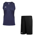 Kit Camiseta Regata Penalty X + Calção Penalty X - Masculino PRETO/AZUL ESC