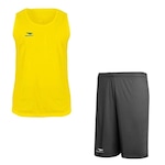 Kit Camiseta Regata Penalty X + Calção Penalty X - Masculino CINZA/AMARELO