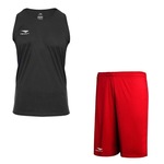 Kit Camiseta Regata Penalty X + Calção Penalty X - Masculino PRETO/VERMELHO