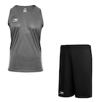 Kit Camiseta Regata Penalty X + Calção Penalty X - Masculino CINZA/PRETO