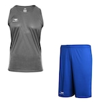 Kit Camiseta Regata Penalty X + Calção Penalty X - Masculino AZUL/CINZA