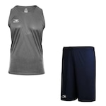 Kit Camiseta Regata Penalty X + Calção Penalty X - Masculino CINZA/AZUL ESC