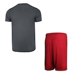 Kit Camiseta Penalty X + Bermuda Penalty X - Masculino CINZA/VERMELHO