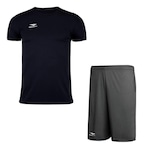 Kit Camiseta Penalty X + Bermuda Penalty X - Masculino PRETO/CINZA