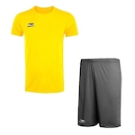 Kit Penalty: Camiseta X + Calção - Infantil AMARELO/CINZA CLA