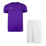 Kit Penalty: Camiseta X + Calção - Infantil ROXO/BRANCO