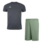 Kit Penalty: Camiseta X + Calção - Infantil CINZA/VERDE