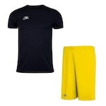 Kit Penalty: Camiseta X + Calção - Infantil PRETO/AMARELO