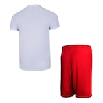 Conjunto Penalty X com Camiseta + Calção - Infantil BRANCO/VERMELHO