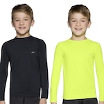 Kit Camisas Térmicas Selene Proteção Uv50+ - 2 unidades - Infantil PRETO/VERDE