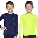 Kit Camisas Térmicas Selene Proteção Uv50+ - 2 unidades - Infantil AZUL ESC/VERDE