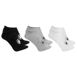 Kit Meias Sapatilha Esporte Legal Invisível - 3 Pares - Masculino BRANCO/PRETO