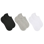 Kit de Meias Sapatilha Selene Esportiva - 3 Pares - Feminino PRETO/BRANCO