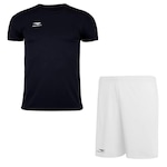 Kit de Futebol Penalty X: Camiseta + Calção Plus Size - Masculino PRETO/BRANCO