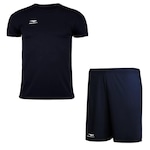 Kit de Futebol Penalty X: Camiseta + Calção Plus Size - Masculino PRETO/AZUL ESC