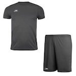 Kit de Futebol Penalty X: Camiseta + Calção Plus Size - Masculino CINZA