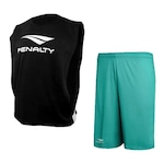 Kit Colete Penalty Futebol + Calção Penalty X - Infantil VERDE/PRETO