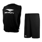 Kit Colete Penalty Futebol + Calção Penalty X - Infantil PRETO