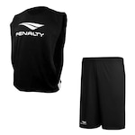 Conjunto de Futebol Penalty: Colete + Calção Penalty X - Masculino PRETO