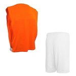 Conjunto de Futebol Penalty: Colete + Calção Penalty X - Masculino LARANJA/BRANCO