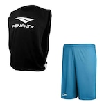 Conjunto de Futebol Penalty: Colete + Calção Penalty X - Masculino PRETO/AZUL