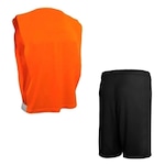 Conjunto de Futebol Penalty: Colete + Calção Penalty X - Masculino LARANJA/PRETO