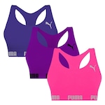 Kit Tops Puma Nadador sem Costura - 3 Unidades - Feminino ROXO