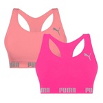 Kit Tops Fitness Puma Nadador sem Costura - 2 Unidades - Feminino ROSA