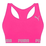 Top Fitness sem Bojo Puma Nadador Sem Costura - Feminino ROSA/CINZA