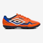 Chuteira Society Umbro Prisma+ - Adulto LARANJA/BRANCO