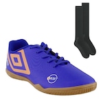 Chuteira Futsal Umbro Orbit - Adulto + 1 Par de Meião AZUL