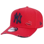 Boné Aba Curva New Era 9Forty A-Frame Mlb New York Yankees Destroyed - Strapback - Masculino VERMELHO