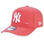 Boné Aba Curva New Era 9Forty A-Frame Mlb New York Yankees Destroyed - Strapback - Masculino VERMELHO