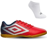 Chuteira Futsal Umbro Warskin + Meias - Adulto VERMELHO/AZUL ESC