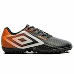 Chuteira Society Umbro Warskin - Masculina PRETO/LARANJA