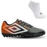 Chuteira Society Umbro Warskin + Meias - Adulto PRETO