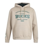 Blusão de Moletom com Capuz Caguru New Era Milwaukee Bucks Back To School - Masculino MARROM CLARO