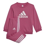 AGASALHO SEM CAPUZ adidas LOGO - INFANTIL ROSA/BRANCO