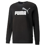 Blusão de Moletom Puma Careca Ess+ 2 Col Big Logo - Masculino PRETO