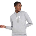 Blusão de Moletom com Capuz New Balance Essentials Basic - Feminino CINZA CLA/BRANCO