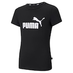 Camiseta Puma Ess Logo - Infantil PRETO/BRANCO