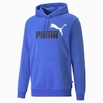 Blusão de Moletom com Capuz Puma Ess Plus Tone Big Logo - Masculino AZUL/PRETO